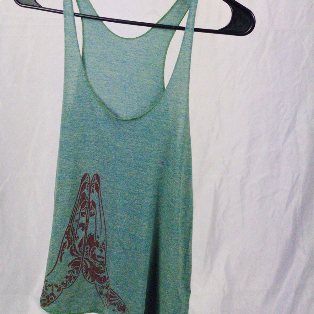 Teal namaste tank top